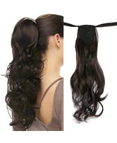 Impression Black Curly Women long Ribbon Ponytail Hair Extension (Pack of 12)